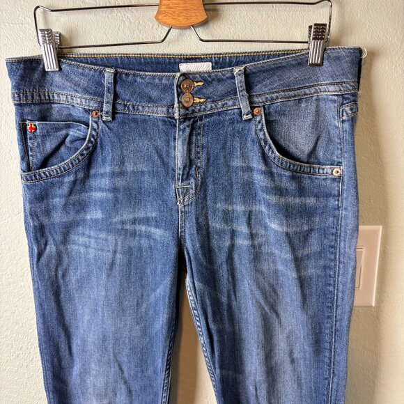 Hudson Jeans Signature Petite Bootcut Size 32 Blue Denim Frayed Hem - Picture 4 of 7